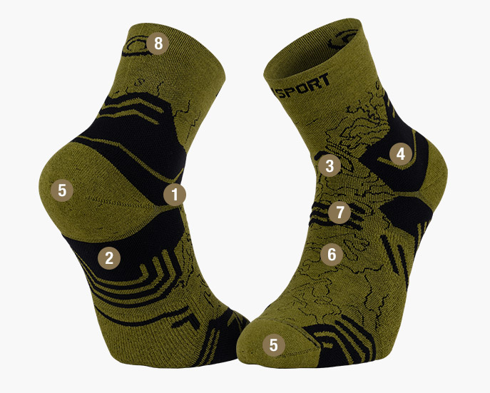 TREK GR khaki/black sock